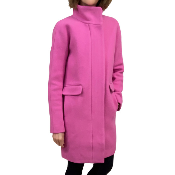J.Crew TALL Cocoon Coat in Italian Stadium Cloth Sz 2T New $375 Dahlia Pink Wool - Picture 1 of 10